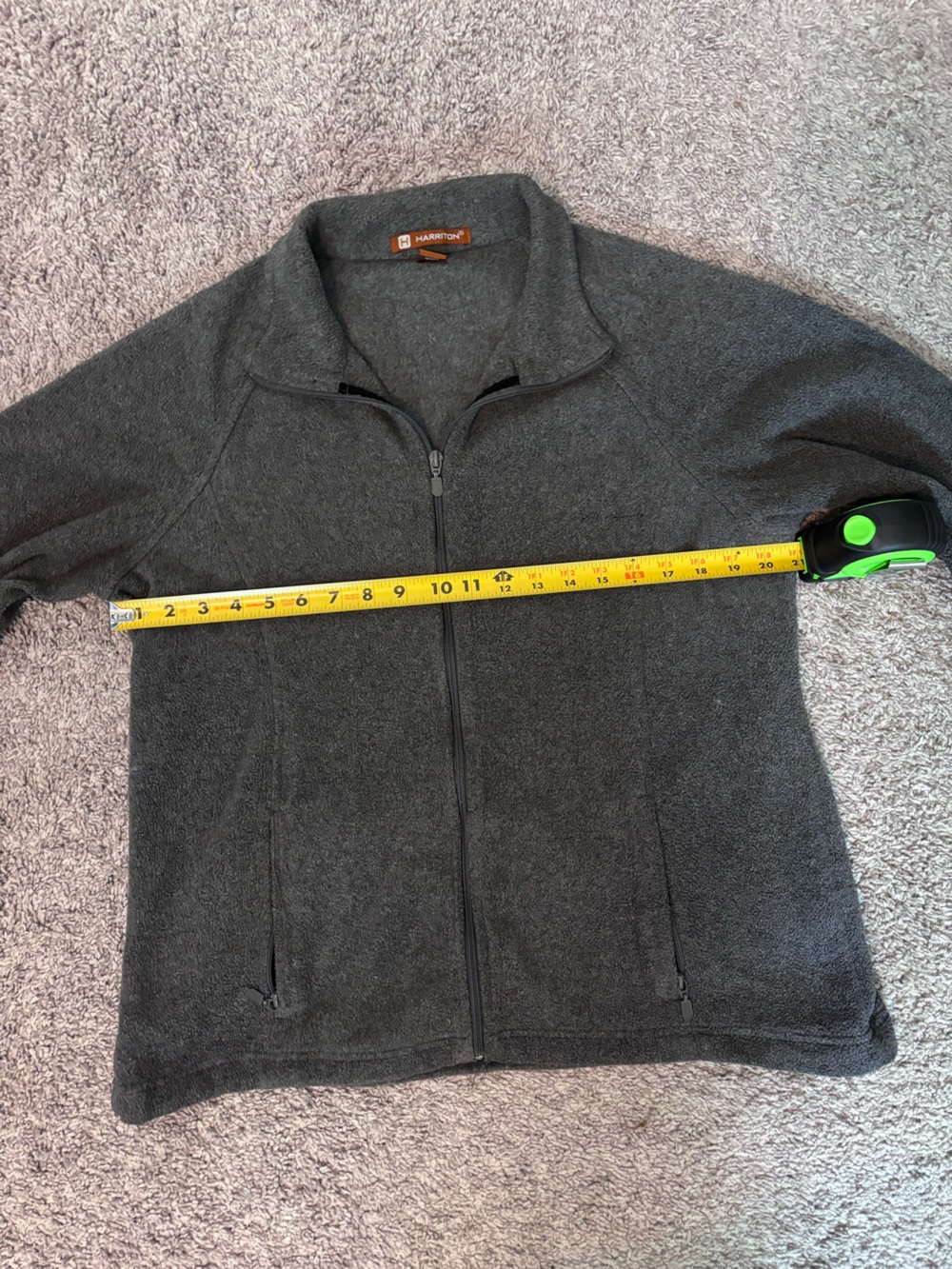 Harriton Women’s Full-Zip Fleece Jacket - Charcoal Gray Size Large - Picture 6 of 8
